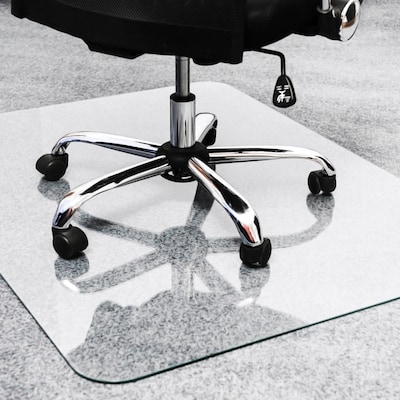 Floortex Cleartex Glaciermat Carpet & Hard Floor Chair Mat, 36" x 48'', Crystal Clear Glass (FC123648EG)