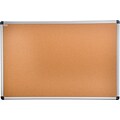 Floortex® Viztex® Cork Bulletin Board, Aluminium Frame, 36 x 48 (FCVCBB4836A)