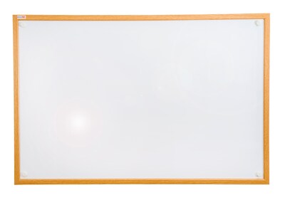 Floortex® Viztex® Lacquered Steel Magnetic Dry Erase Boards, Oak Effect Frame, 18" x 24" (FCVLM2418W)