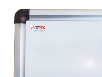 Floortex® Viztex® Porcelain Magnetic Dry Erase Board, Aluminium Frame, 24" x 36" (FCVPM3624A)