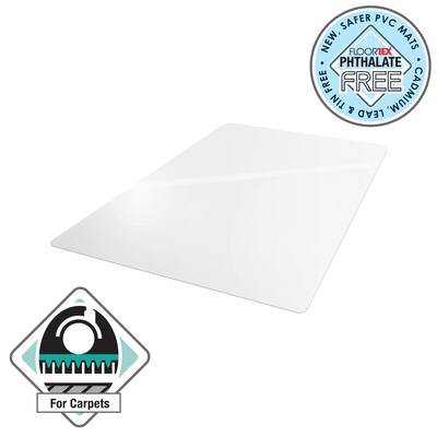 Floortex Cleartex Advantagemat Carpet Chair Mat, 48 x 60, Designed for Low-Pile Carpet, Vinyl (111