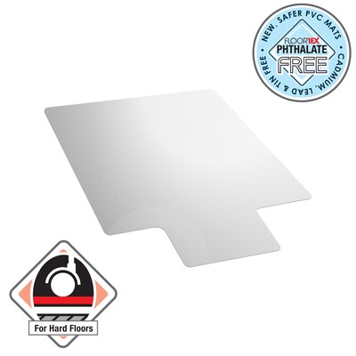 Floortex® Advantagemat® 45" x 53" Rectangular with Lip Chair Mat for Hard Floors, Vinyl (12341520LV)