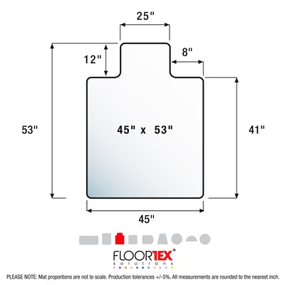 Floortex Cleartex Advantagemat Carpet Chair Mat, 45" x 53", Designed for Medium-Pile Carpet, Vinyl (11341526LV)
