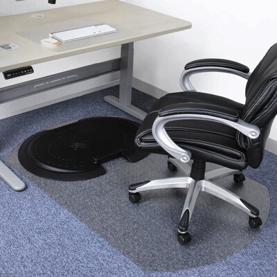 Floortex AFS-TEX Sit to Stand 38 x 62 Rectangular Chair Mat for Carpets with Anti-Fatigue Mat, P