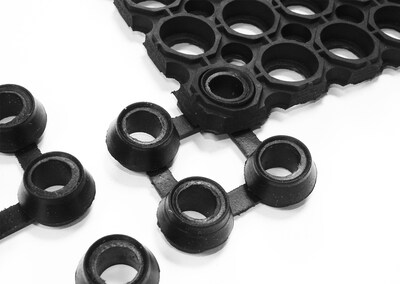 Floortex Doortex 4 x 4 Square Connectors for Hard Floors, Rubber (FB4OCTOCONRS)