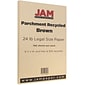 JAM Paper Recycled Parchment Colored Paper, 24 lbs., 8.5" x 14", Brown, 500 Sheets/Ream (17132136B)