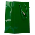 JAM Paper® Glossy Gift Bags, Medium, 8 x 4 x 10, Green, 6/pack (672GLgra)