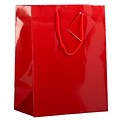 JAM Paper® Glossy Gift Bags, Large, 10 x 13 x 5, Red, 6/pack (673GLrea)