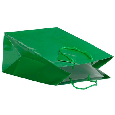 JAM Paper Gift Bag, 10" x 5" x 13", Green, 6 Bags/Pack (673GLgra)