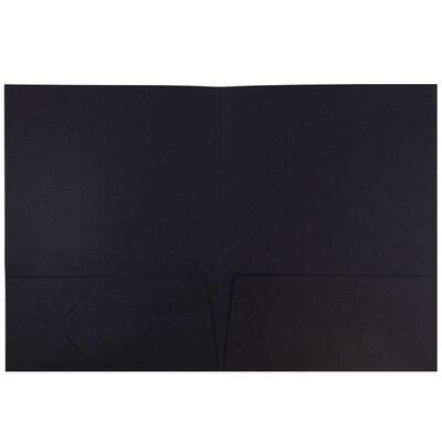 JAM Paper 2-Pocket Presentation Folders, Black Linen, 100/Box (99594)