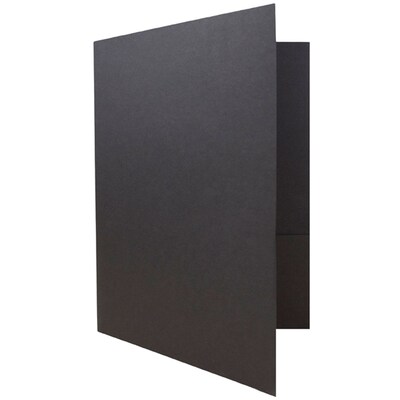 JAM Paper 2-Pocket Presentation Folders, Black Linen, 100/Box (99594)