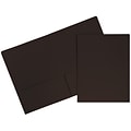 JAM Paper Two Pocket Presentation Folders, Chocolate Brown, 6/Pack (233722D)