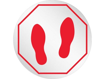 Deflect-O StandSafe Spacing Disc, Footprint , 20, Clear/Red, 6/Pack (PSDD20FPSS/6)