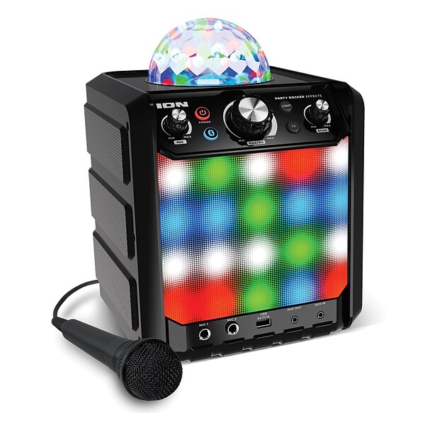 ION Party Rocker Effects Bluetooth Speaker with Light Show, Black