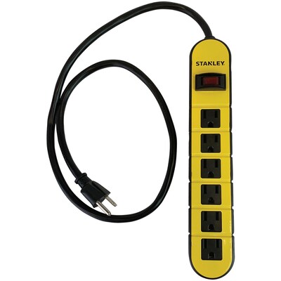 Stanley ShopMAX 6-Outlet Power Strip, 3 ft., Yellow (31605)