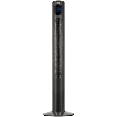 BLACK+DECKER 46 in. 3-Speed Oscillating Oscillating Tower Fan with Remote, Black (BFTR146)