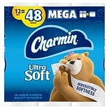 Charmin Ultra Soft Toilet Paper, 2-Ply, White, 284 Sheets/Roll, 12 Mega Rolls/Pack (61925)