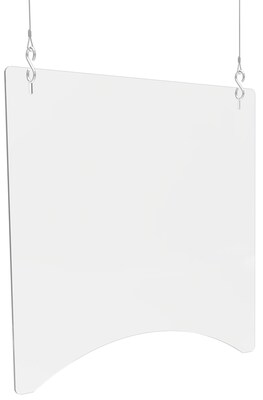 Deflect-O Hanging Sneeze Guard, 24H x 24W, Clear Polycarbonate, 2/Carton (PBCHPC2424)