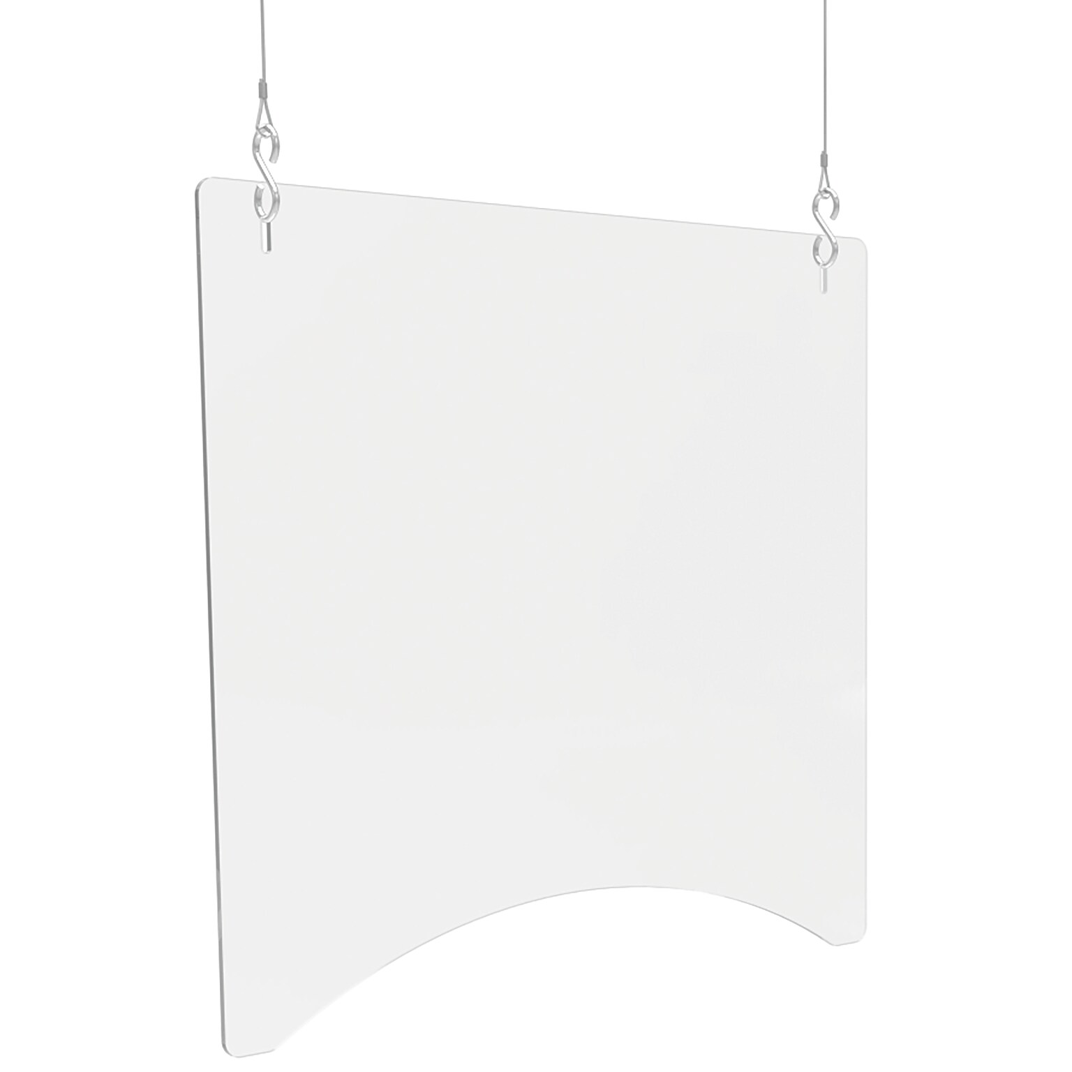 Deflect-O Hanging Sneeze Guard, 24 H x 24 W, Clear Acrylic, 2/Carton (PBCHA2424)
