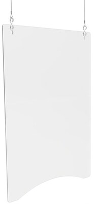 Deflect-O Hanging Sneeze Guard, 36H x 24W, Clear Polycarbonate, 2/Carton (PBCHPC2436)