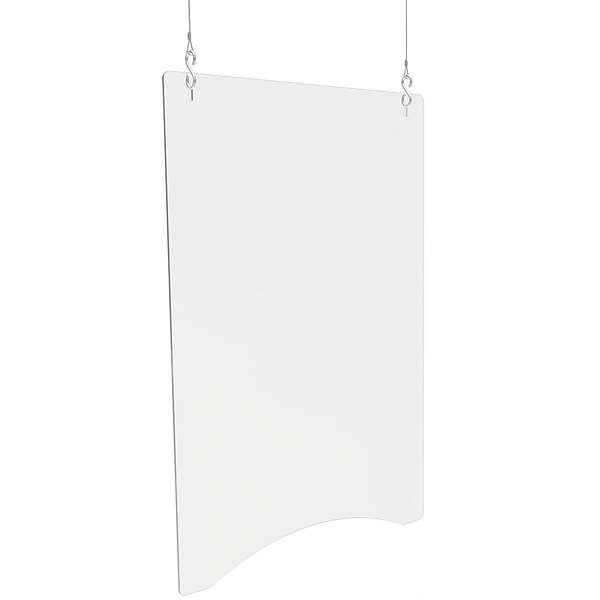 Deflect-O Hanging Sneeze Guard, 36H x 24W, Clear Polycarbonate, 2/Carton (PBCHPC2436)