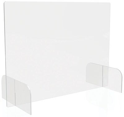 Deflect-O Freestanding Sneeze Guard, 23H x 31W, Clear Polycarbonate, 2/Carton (PBCTPC3123B)