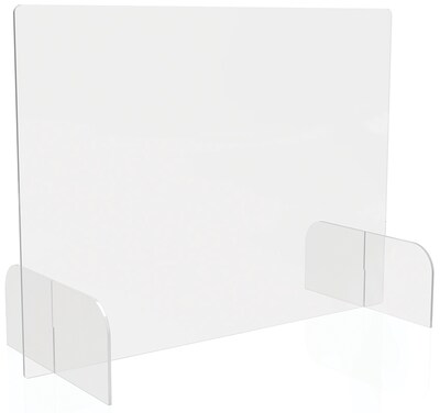 Deflect-O Freestanding Sneeze Guard, 23"H x 31"W, Clear Polycarbonate, 2/Carton (PBCTPC3123B)