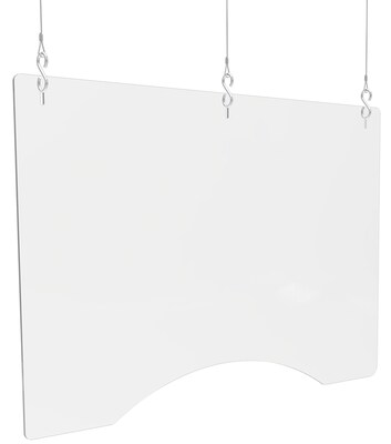 Deflect-O Hanging Sneeze Guard, 24H x 36W, Clear Polycarbonate, 2/Carton (PBCHPC3624)
