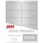 JAM Paper Laser/Inkjet Shipping Address Labels, 2" x 4", Silver Metallic, 10 Labels/Sheet, 12 Sheets/Pack (40732539)