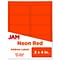 JAM Paper Laser/Inkjet Shipping Labels, 2 x 4, Neon Red, 10 Labels/Sheet, 12 Sheets/Pack (35432803