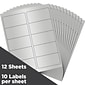 JAM Paper Laser/Inkjet Shipping Address Labels, 2" x 4", Silver Metallic, 10 Labels/Sheet, 12 Sheets/Pack (40732539)