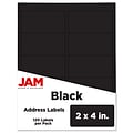 JAM Paper Laser/Inkjet Shipping Address Labels, 2 x 4, Black, 10 Labels/Sheet, 12 Sheets/Pack (302