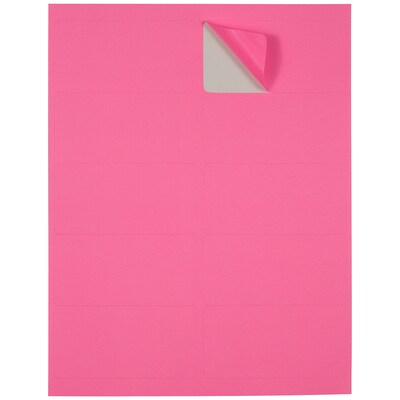 JAM Paper Laser/Inkjet Shipping Address Label, 2" x 4", Ultra Pink, 10 Labels/Sheet, 12 Sheets/Pack (302725797)