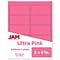 JAM Paper Laser/Inkjet Shipping Address Label, 2 x 4, Ultra Pink, 10 Labels/Sheet, 12 Sheets/Pack