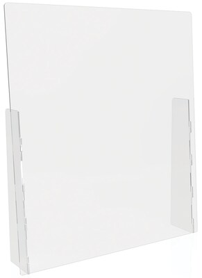 Deflect-O Freestanding Sneeze Guard, 36H x 31.75W, Clear Acrylic, 2/Carton (PBCTA3136F)