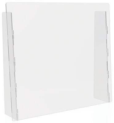 Deflect-O Freestanding Sneeze Guard, 24H x 27W, Clear Polycarbonate, 2/Carton (PBCTPC2724F)