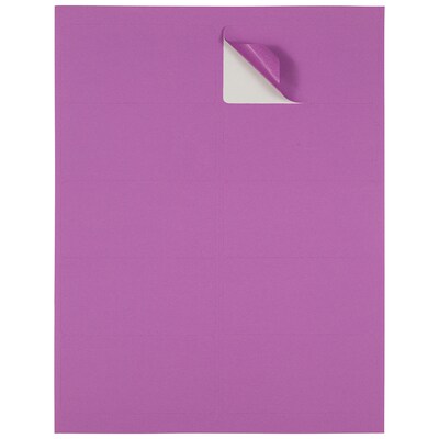 JAM Paper Laser/Inkjet Shipping Address Labels, 2" x 4", Violet Purple, 10 Labels/Sheet, 12 Sheets/Pack (302725790)