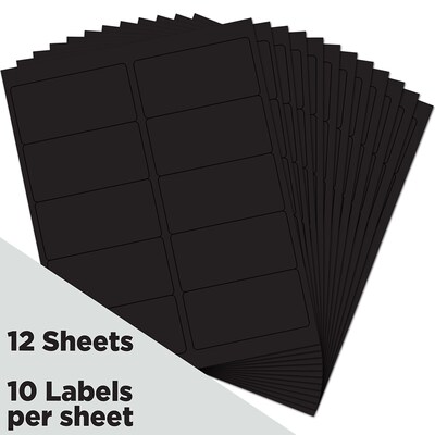 JAM Paper Laser/Inkjet Shipping Address Labels, 2" x 4", Black, 10 Labels/Sheet, 12 Sheets/Pack (302224394)