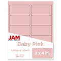 JAM Paper Shipping Labels, 2 x 4, Baby Pink, 10 Labels/Sheet, 12 Sheets/Pack (4052897)