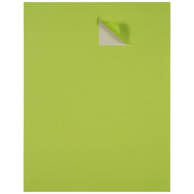 JAM Paper Laser/Inkjet Shipping Address Labels, 2" x 4", Ultra Lime Green, 10 Labels/Sheet, 12 Sheets/Pack (302724405)