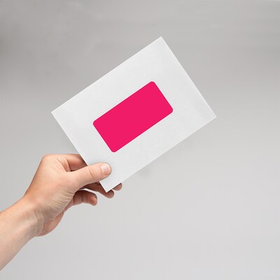 JAM Paper Laser/Inkjet Shipping Labels, 2" x 4", Neon Pink, 10 Labels/Sheet, 12 Sheets/Pack (354328023)