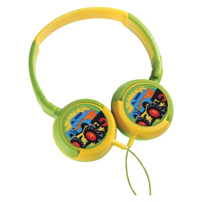 Volkano Kiddies Boys Monster Truck Stereo Headphones, Green (VK-2000-BMT)