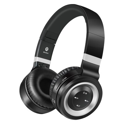 Volkano Lunar Wireless Bluetooth Stereo Headphones, Black/Silver (VK-2004-BKSL)