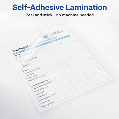 Fellowes Self Adhesive Laminating Sheets, 3MIL, 50