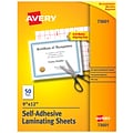 Avery Self-Adhesive Laminating Sheets, Letter Size, 9 x 12, 50/Box (73601)