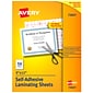 Avery Self-Adhesive Laminating Sheets, Letter Size, 9" x 12", 50/Box (73601)