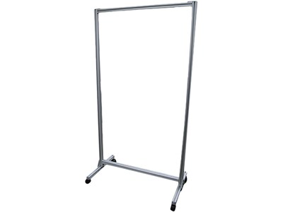 Ghent Mobile Partition, 74H x 38W, Clear Glass (CMD7438-G)