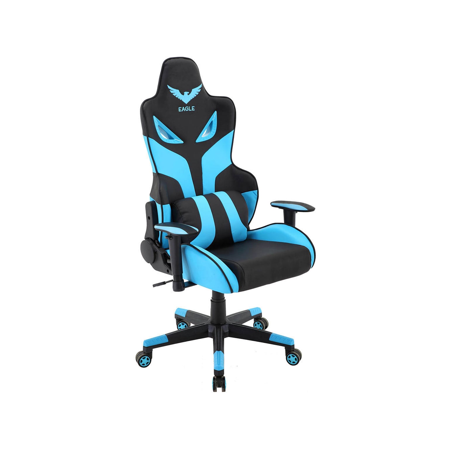 Hanover Commando Fabric Racing Gaming Chair, Black/Electric Blue (HGC0101)