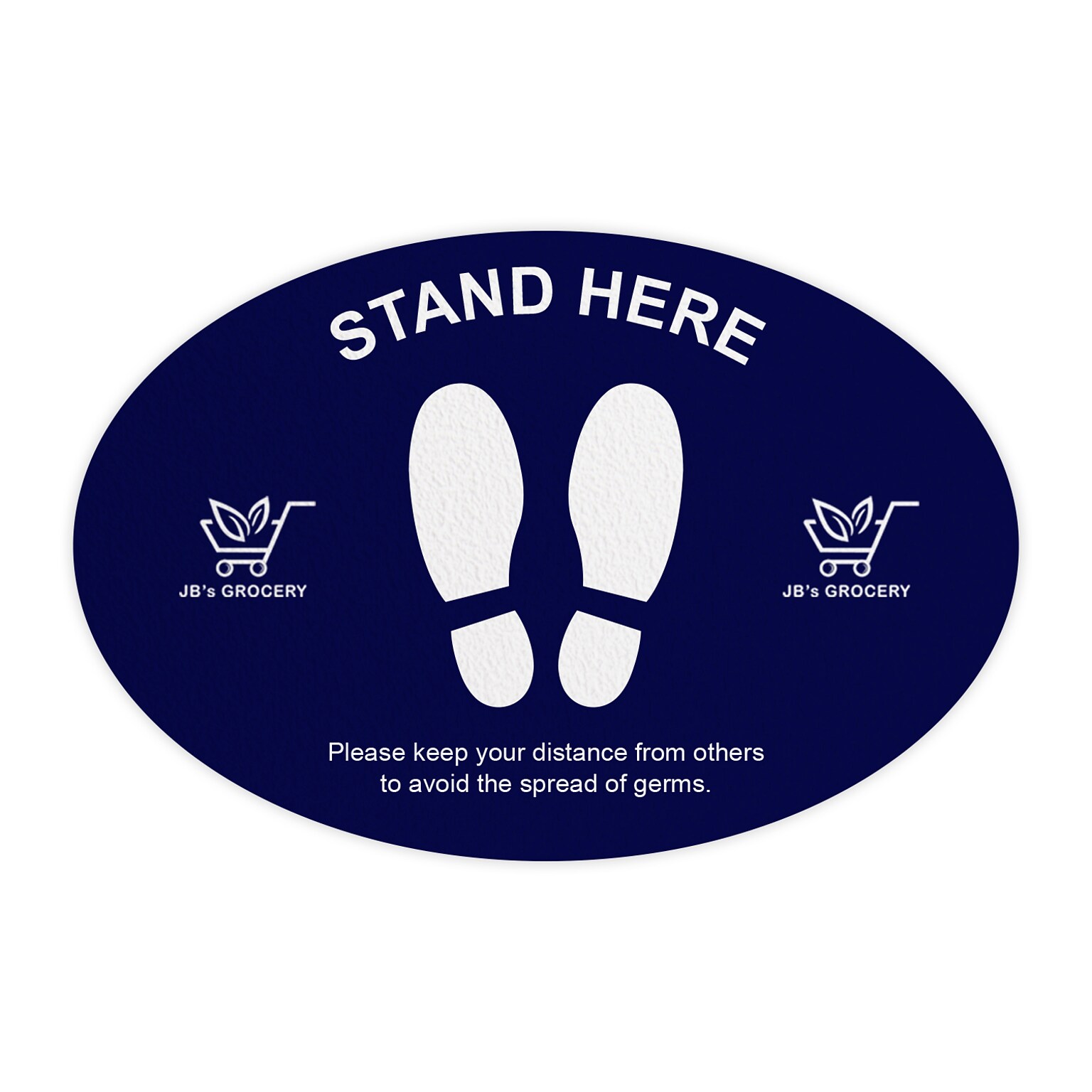 Full Color Floor Decal, 24 x 36 Oval, Textured Vinyl