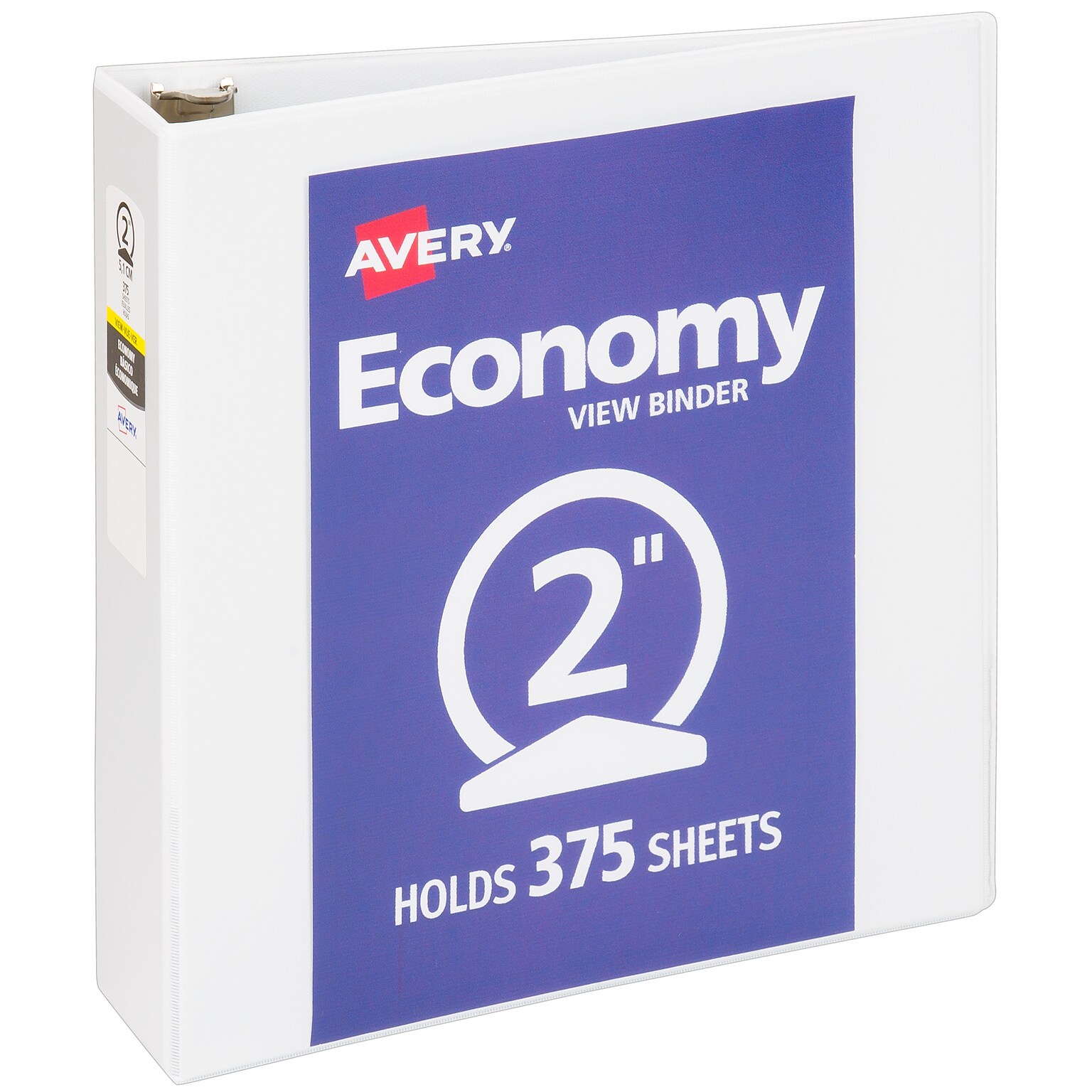 Avery Economy 2 3-Ring View Binders, Round Ring, White (5731)